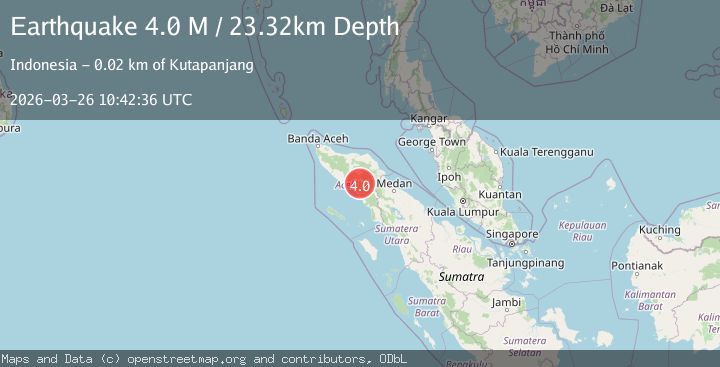 Map of northern Sumatra, Indonesia