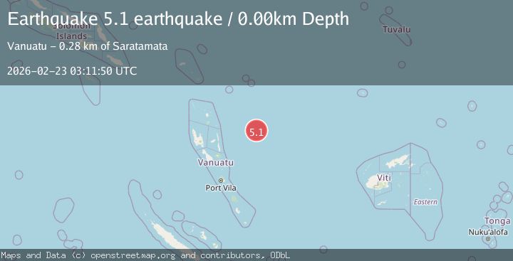 Map of Vanuatu region
