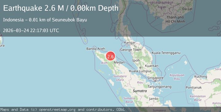 Map of northern Sumatra, Indonesia
