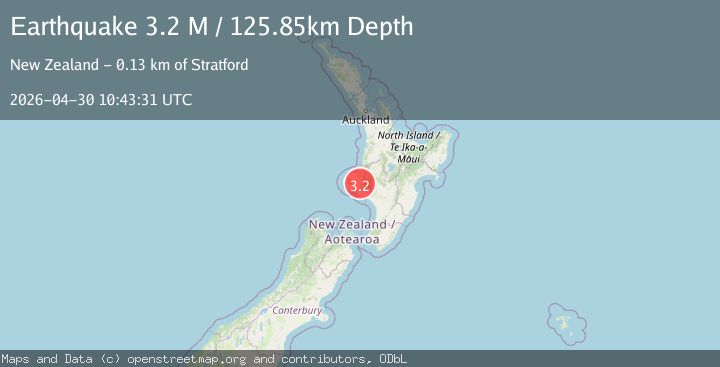 Map of Stratford District, New Zealand