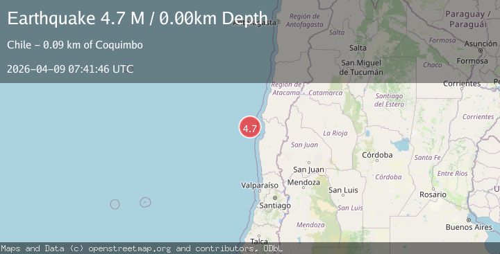Map of offshore Coquimbo, Chile