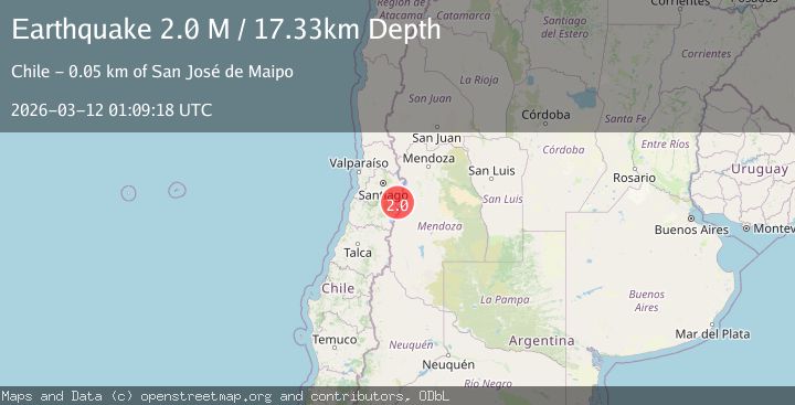 Map of Region Metropolitana, Chile