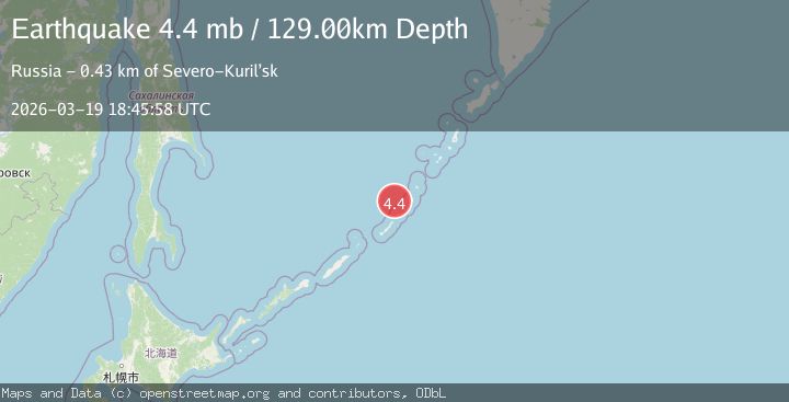 Map of Kuril Islands