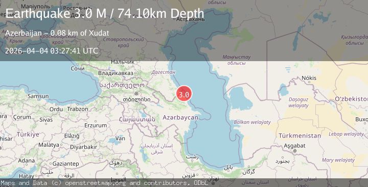 Map of Caspian Sea, offshore Azerbaijan