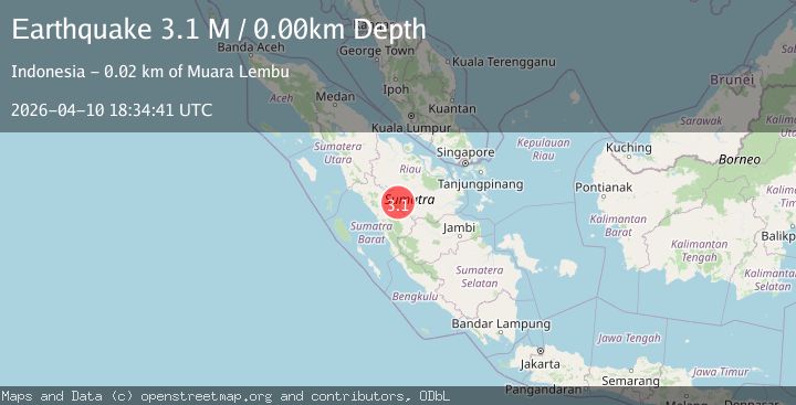 Map of southern Sumatra, Indonesia