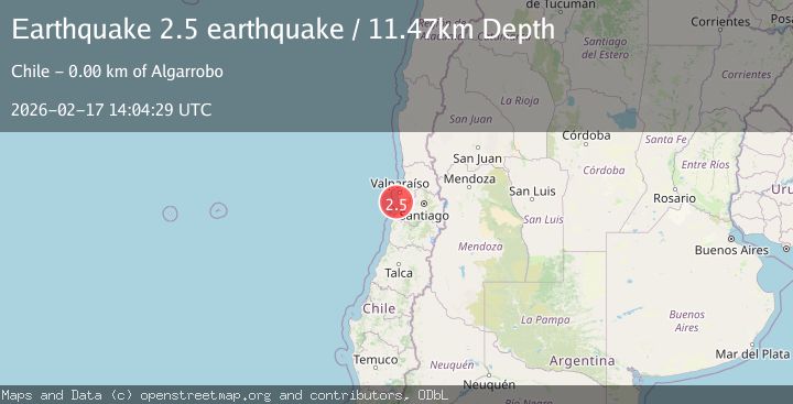 Map of offshore Valparaiso, Chile