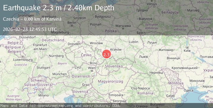 Map of Poland-Czech Republic-Slovakia Border Region