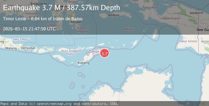 Map of Timor region, Indonesia