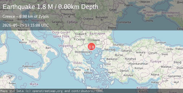 Map of Greece-Bulgaria border region