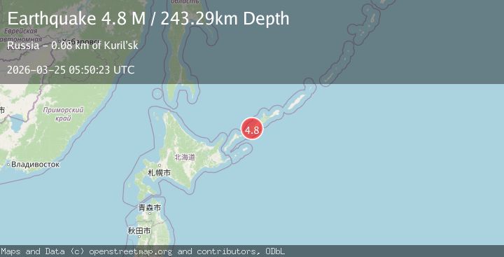 Map of Kuril Islands