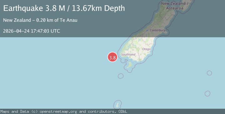 Map of off the west coast of the South Island of New Zealand