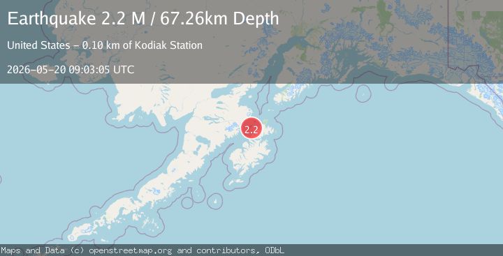 Map of Kodiak Island region, Alaska