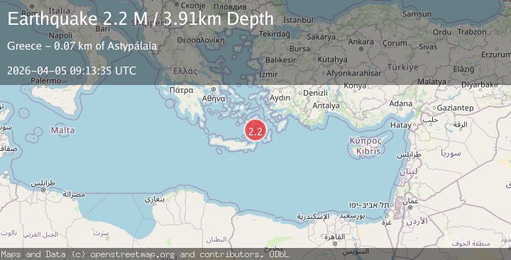 Map of Offshore Crete, Greece