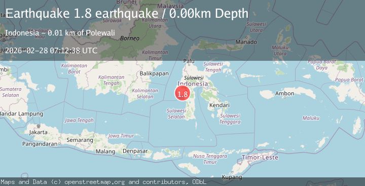 Map of Sulawesi, Indonesia