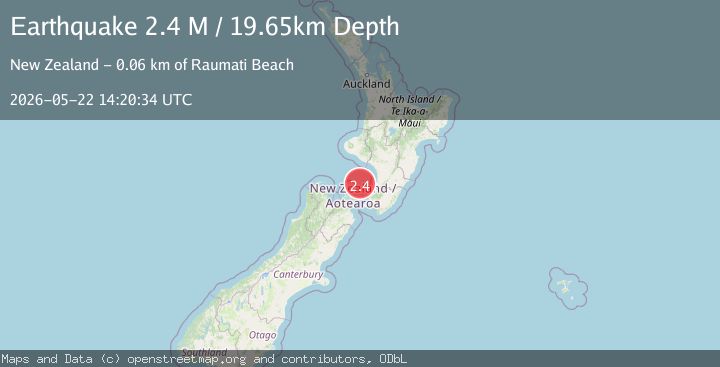 Map of Cook Strait, New Zealand