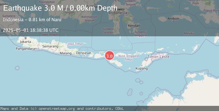 Map of Sumbawa region, Indonesia