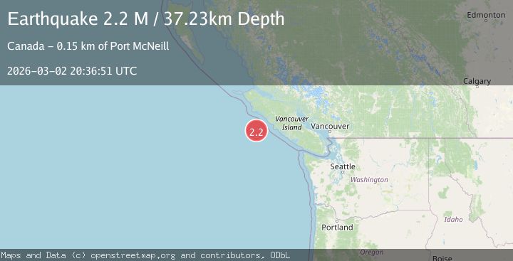 Map of Vancouver Island, Canada region