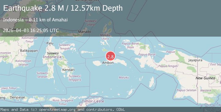 Map of Ceram Sea, Indonesia