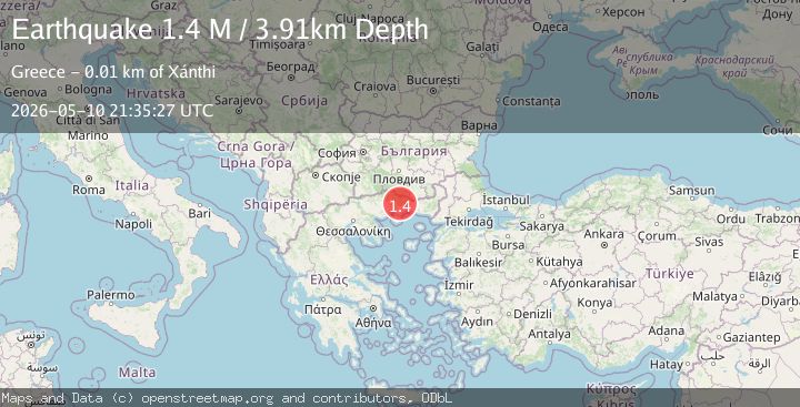 Map of Greece-Bulgaria border region