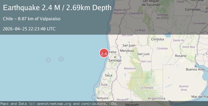 Map of offshore Valparaiso, Chile
