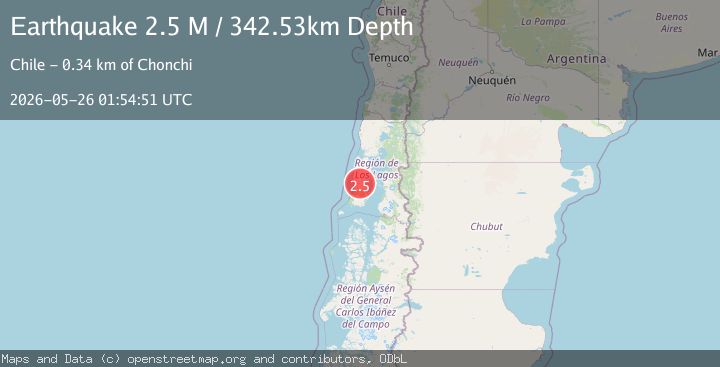 Map of Isla Chiloe, Los Lagos, Chile