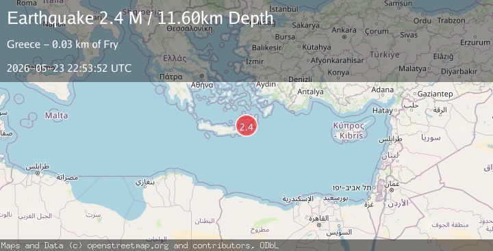 Map of Offshore Crete, Greece