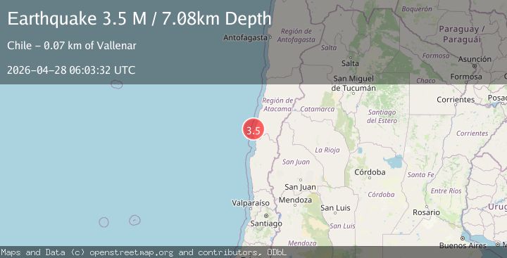 Map of offshore Atacama, Chile