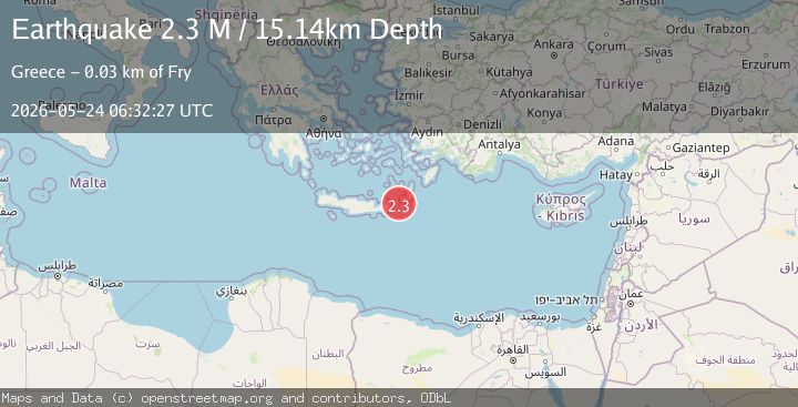 Map of Offshore Crete, Greece