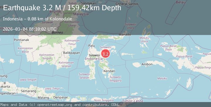 Map of Sulawesi, Indonesia