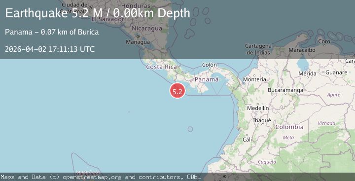 Map of south of Panama