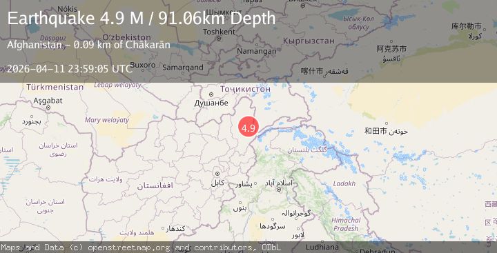 Map of Hindu Kush region, Afghanistan