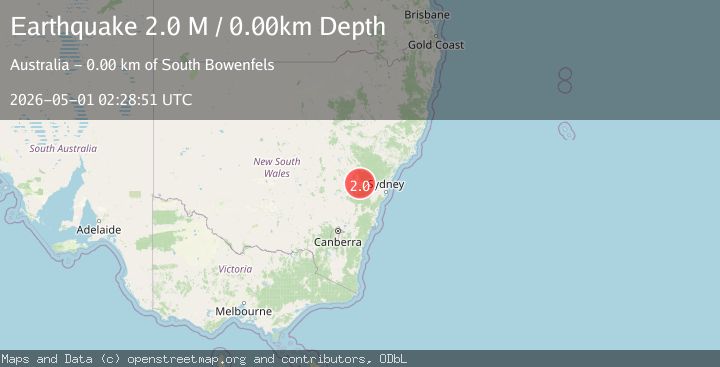 Map of near the southeast coast of Australia
