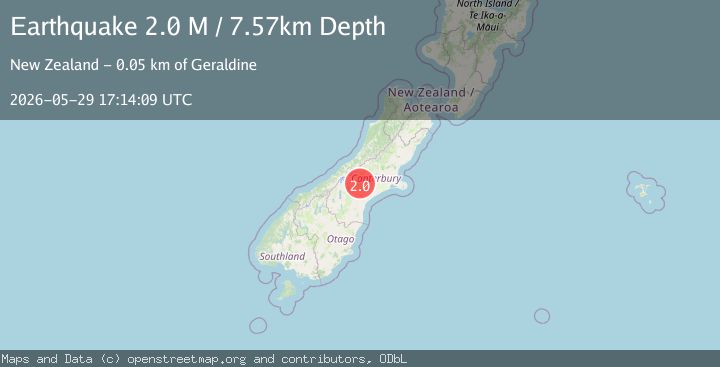 Map of Ashburton District, New Zealand