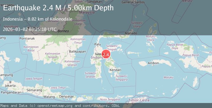 Map of Sulawesi, Indonesia