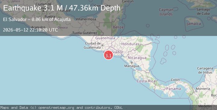 Map of offshore El Salvador