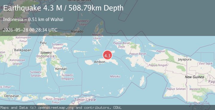 Map of Seram, Indonesia