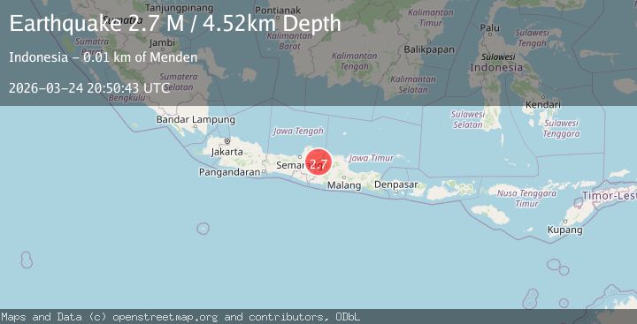Map of Java, Indonesia