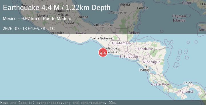 Map of offshore Chiapas, Mexico
