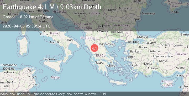Map of Greece-Albania border region