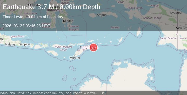 Map of Timor region, Indonesia