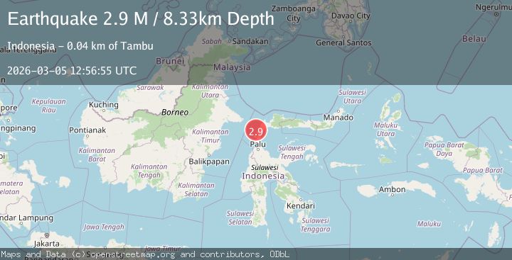 Map of Minahasa, Sulawesi, Indonesia