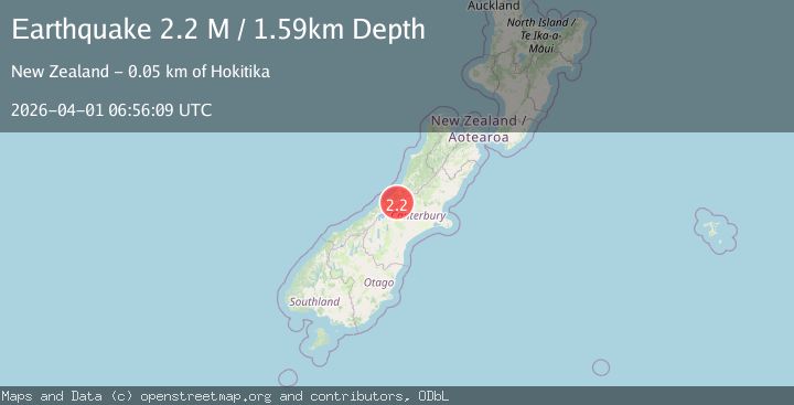 Map of Westland District, New Zealand