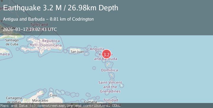 Map of Antigua and Barbuda region, Leeward Islands