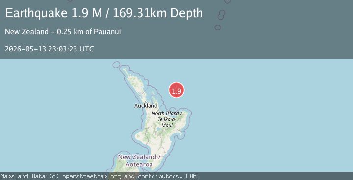 Map of off the east coast of the North Island of New Zealand