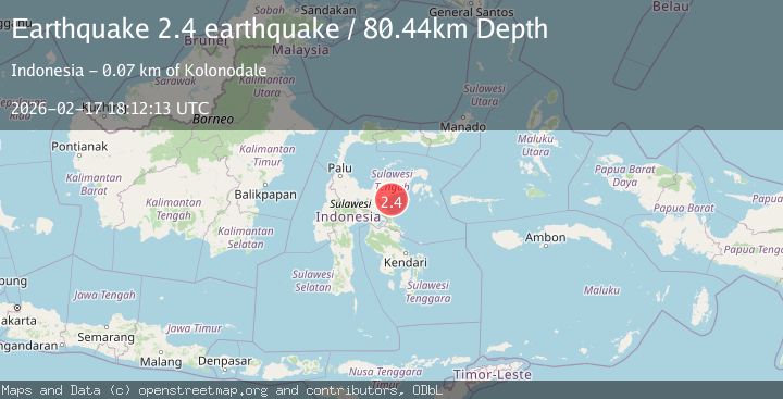 Map of Sulawesi, Indonesia
