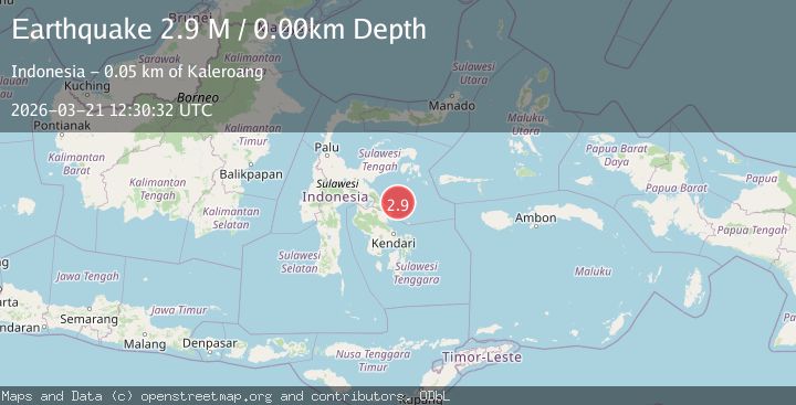 Map of Sulawesi, Indonesia