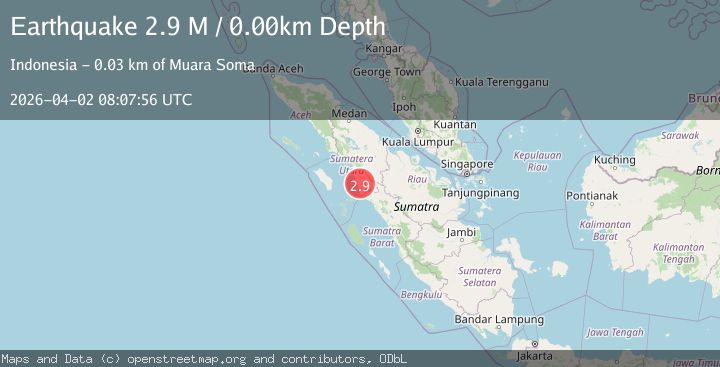 Map of northern Sumatra, Indonesia