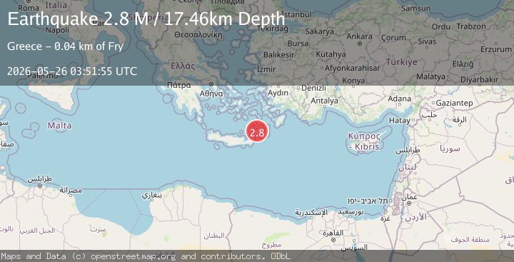 Map of Offshore Crete, Greece