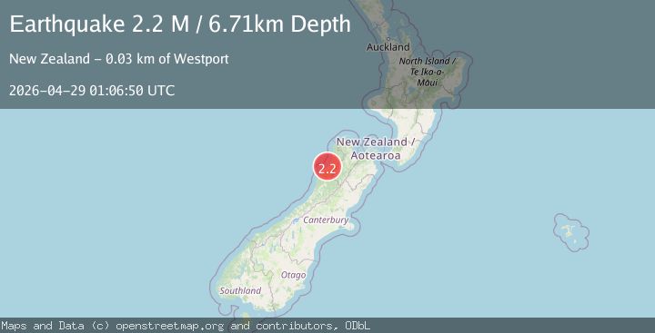 Map of Buller District, New Zealand