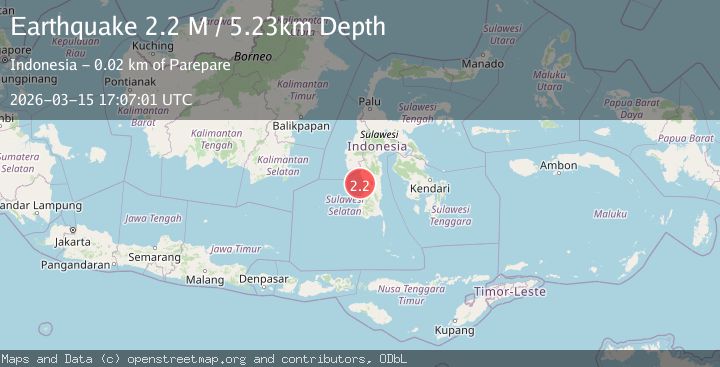 Map of Sulawesi, Indonesia
